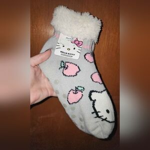 Hello Kitty Gray and Pink Fuzzy Socks